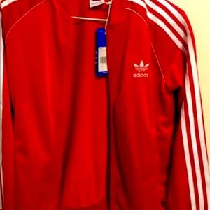 Never worn before red adidas jacket medium